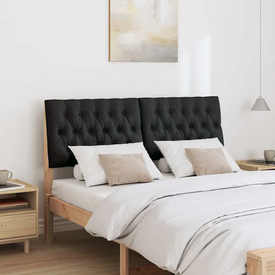 Tête de lit capitonnée Noir 150 cm Pin massif - 3