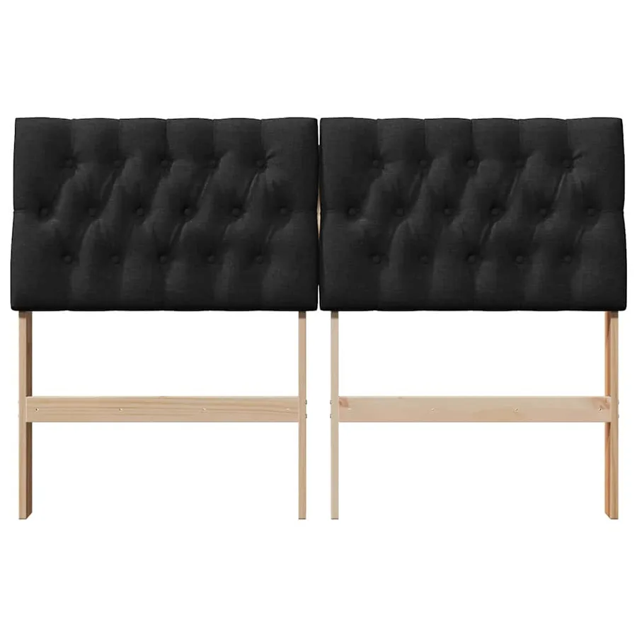 Tête de lit capitonnée Noir 150 cm Pin massif - 4