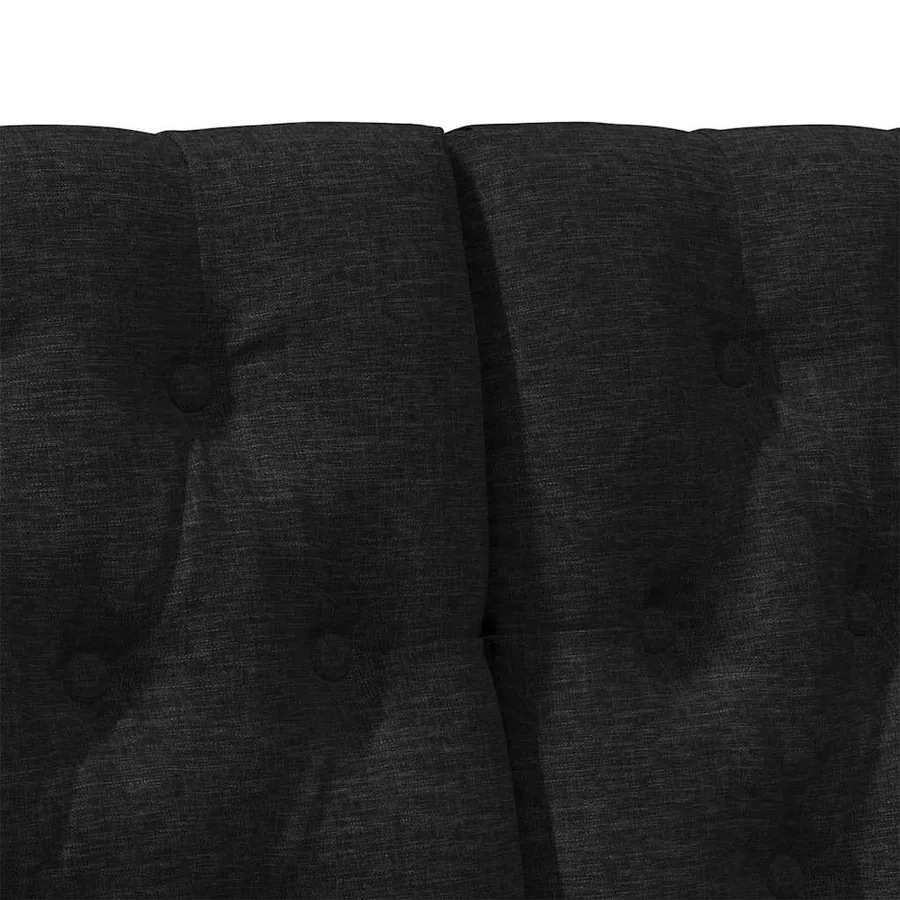 Tête de lit capitonnée Noir 150 cm Pin massif - 7