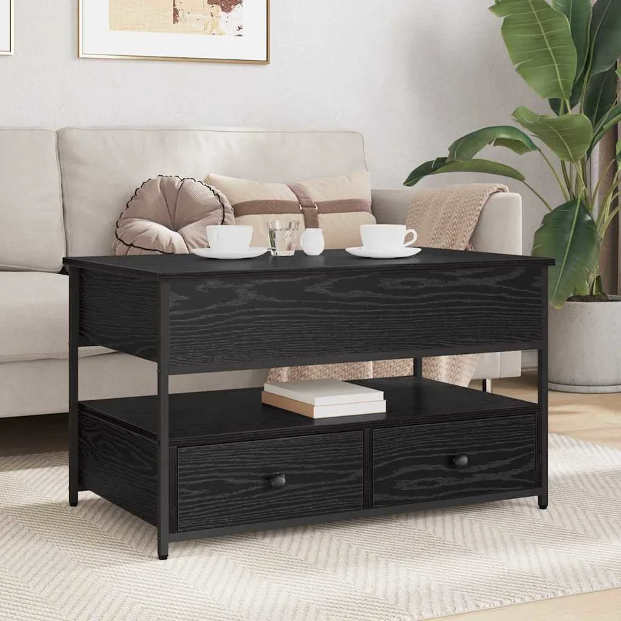 Table basse Chêne noir 85 x 50 x 50 cm Bois d'ingénierie - 4