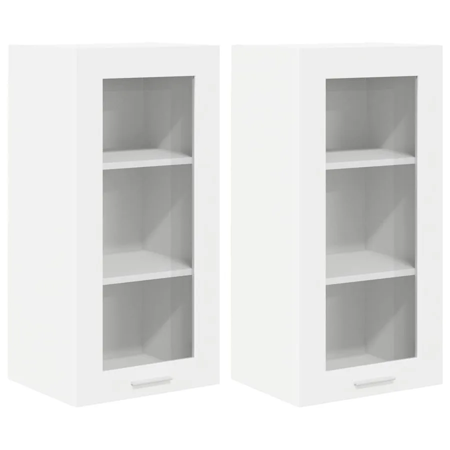Armoire suspendue 2 pcs Blanc 40 x 31 x 80 cm Bois d'ingénierie - 2