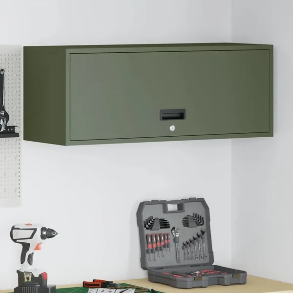 Armoire murale pour garage Vert olive 90 x 33 x 35 cm