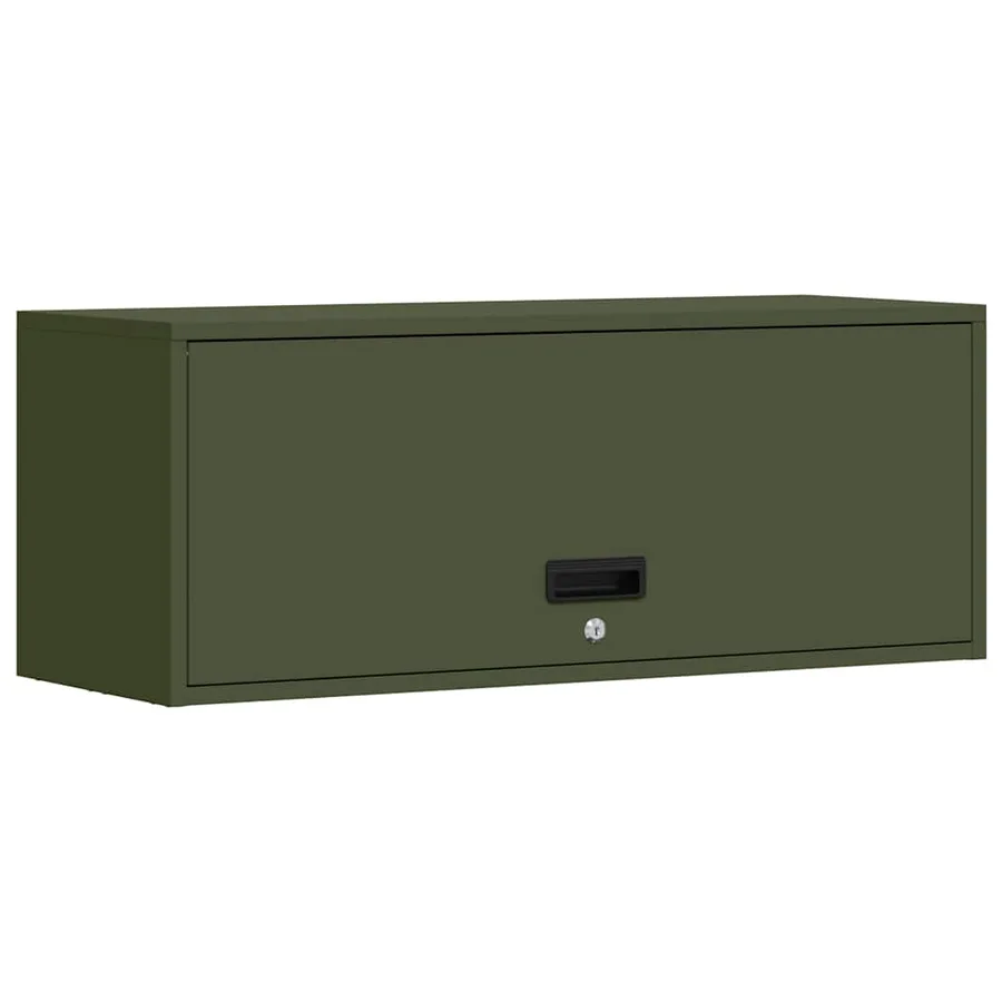 Armoire murale pour garage Vert olive 90 x 33 x 35 cm - 2