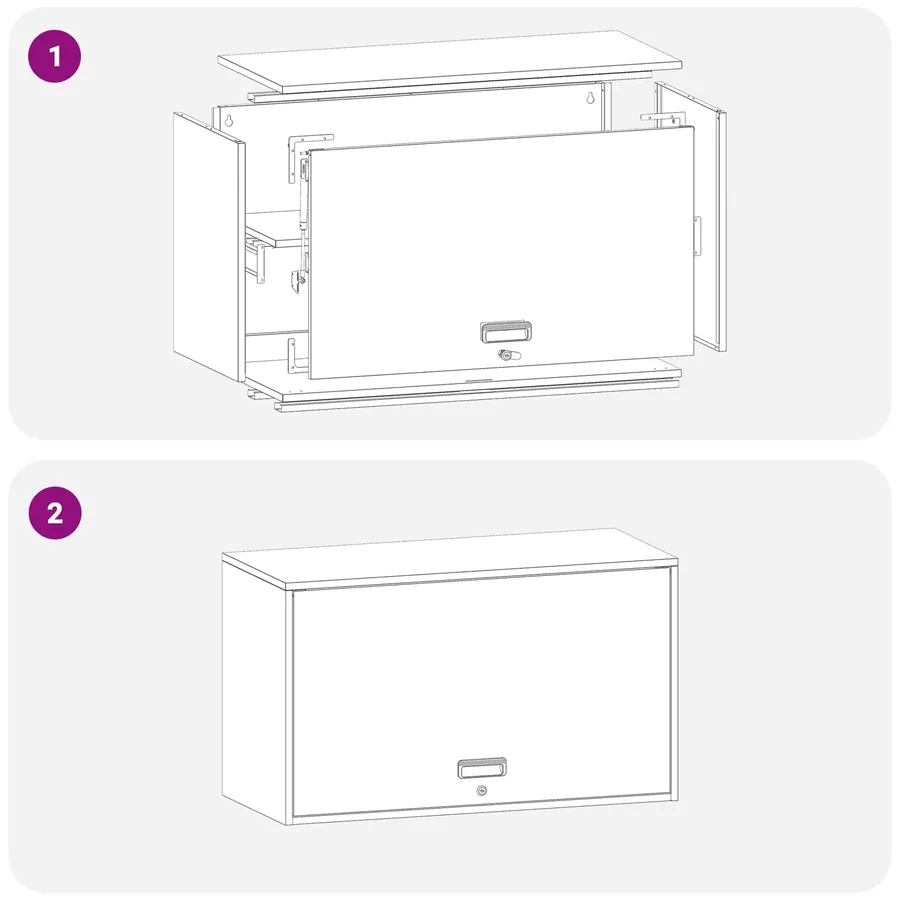 Armoire murale pour garage Blanc 90 x 40 x 53 cm - 12