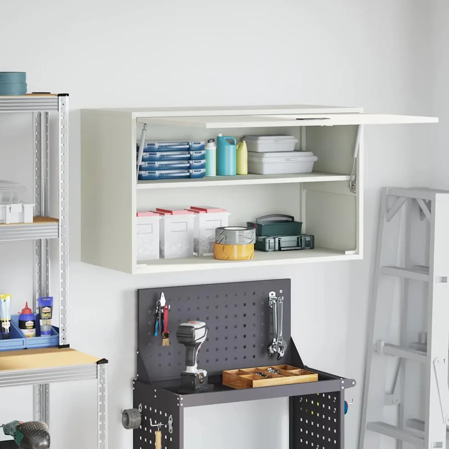 Armoire murale pour garage Blanc 90 x 40 x 53 cm - 4
