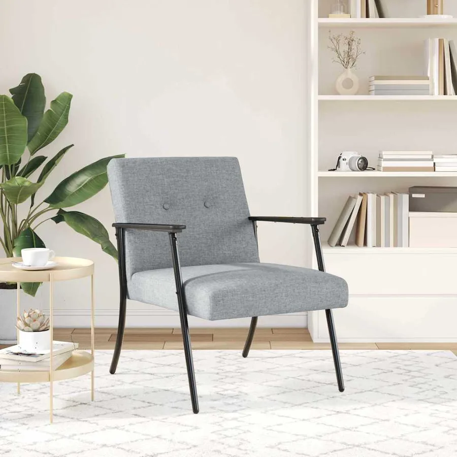 fauteuil Gris clair tissu - 3