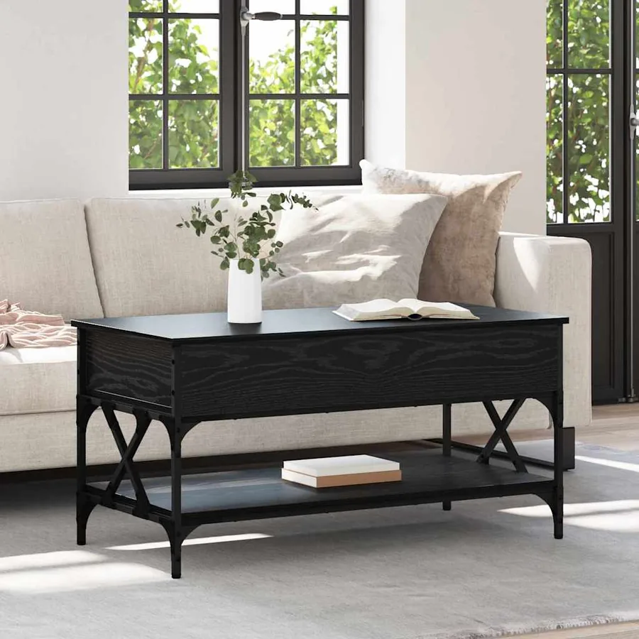 Table basse Chêne noir 100 x 50 x 50 cm Bois d'ingénierie