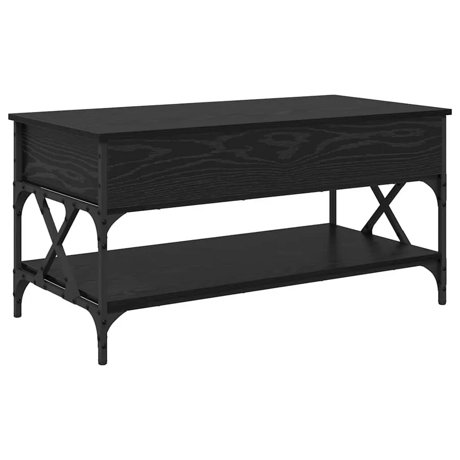 Table basse Chêne noir 100 x 50 x 50 cm Bois d'ingénierie - 2