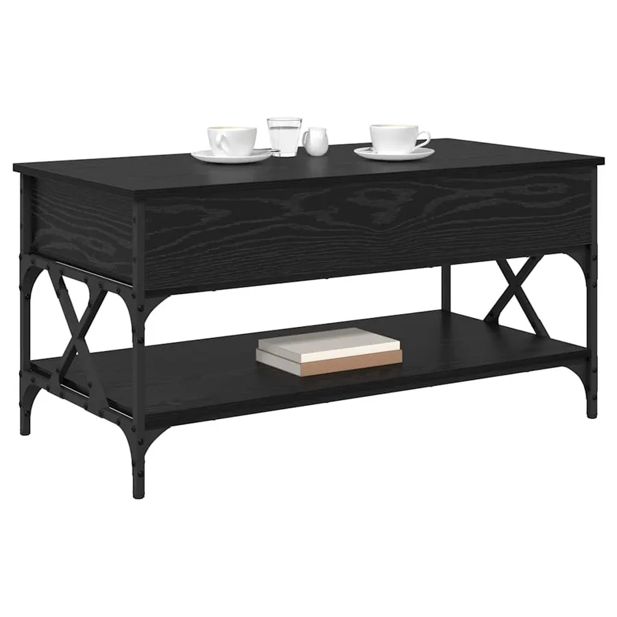 Table basse Chêne noir 100 x 50 x 50 cm Bois d'ingénierie - 3