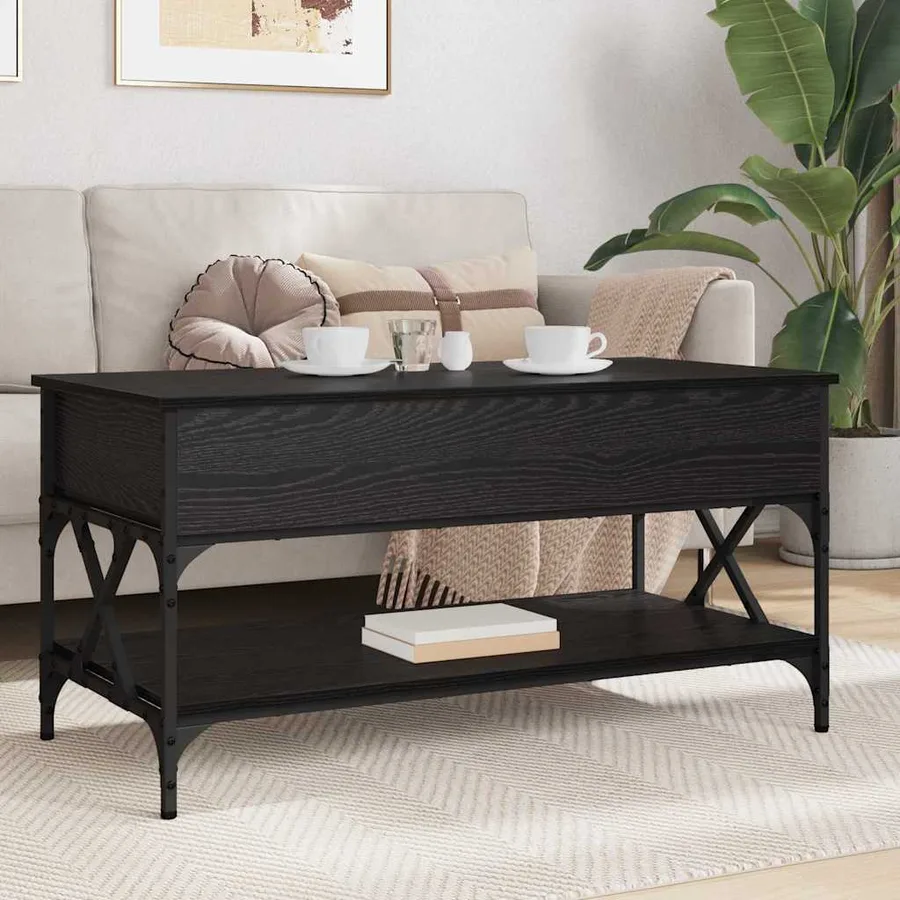 Table basse Chêne noir 100 x 50 x 50 cm Bois d'ingénierie - 4