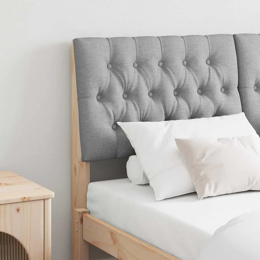 Tête de lit capitonnée Gris clair 150 cm Pin massif