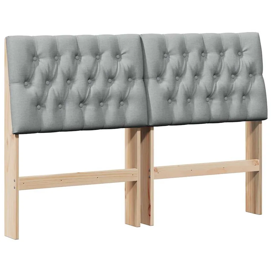 Tête de lit capitonnée Gris clair 150 cm Pin massif - 2