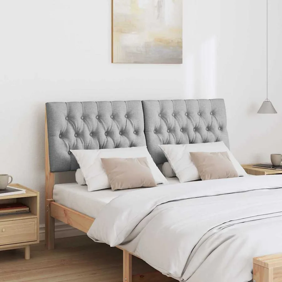 Tête de lit capitonnée Gris clair 150 cm Pin massif - 3