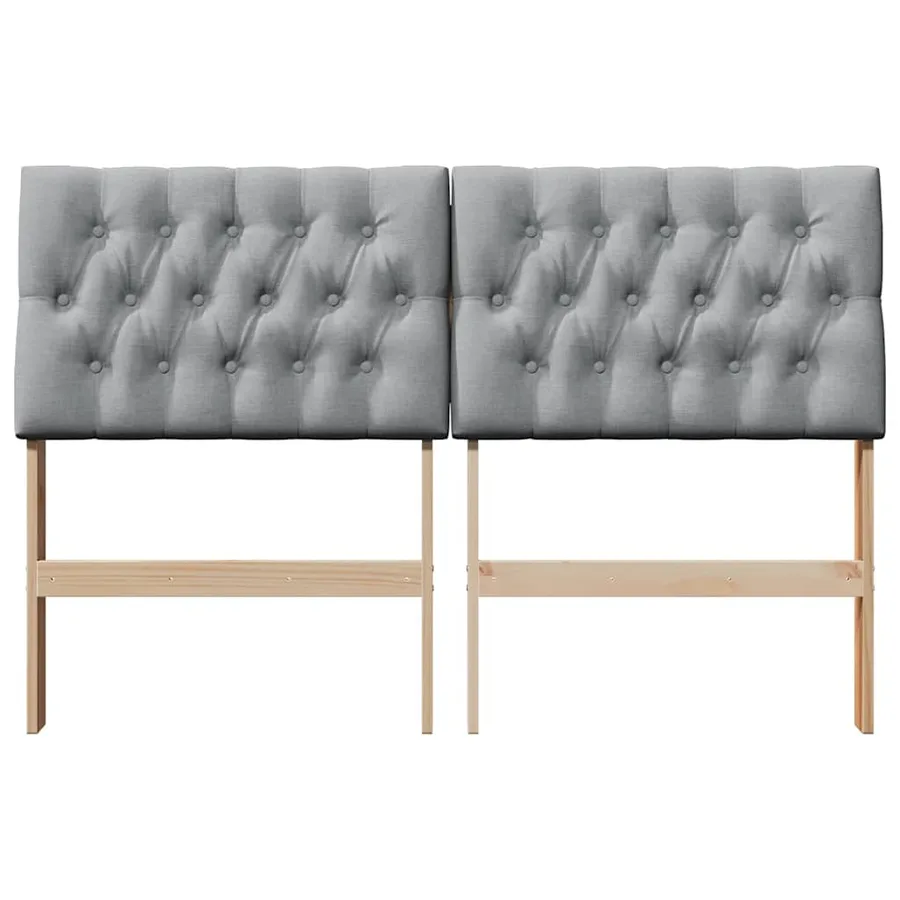 Tête de lit capitonnée Gris clair 150 cm Pin massif - 4