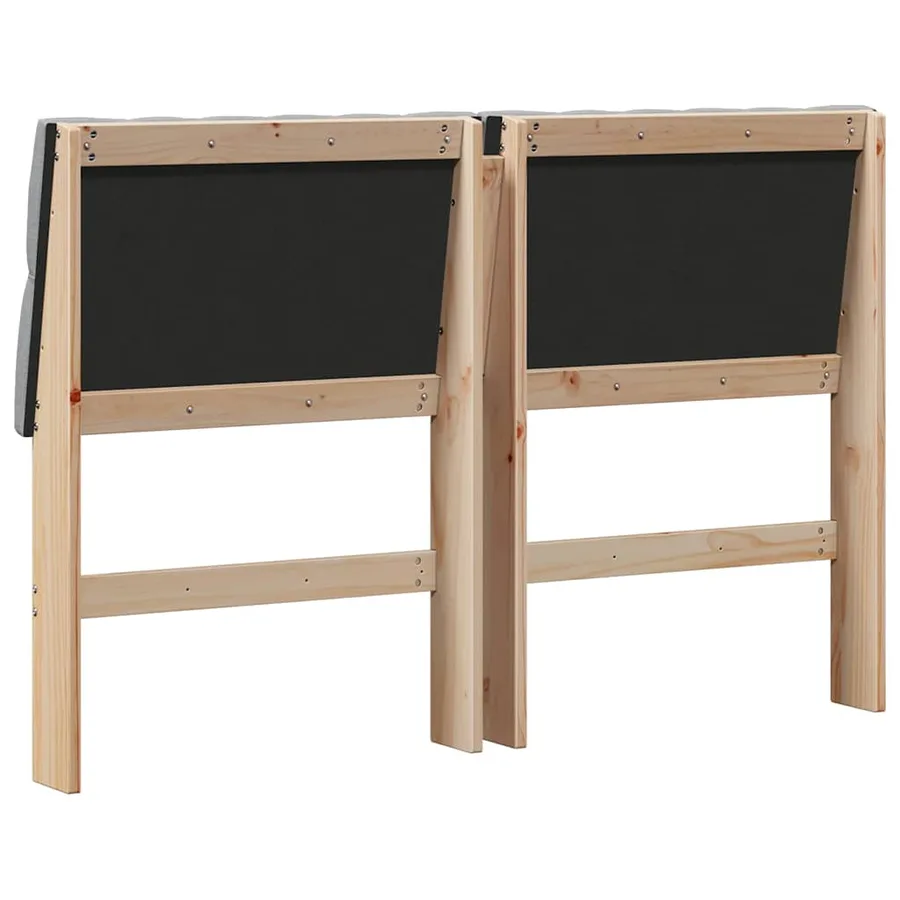 Tête de lit capitonnée Gris clair 150 cm Pin massif - 6