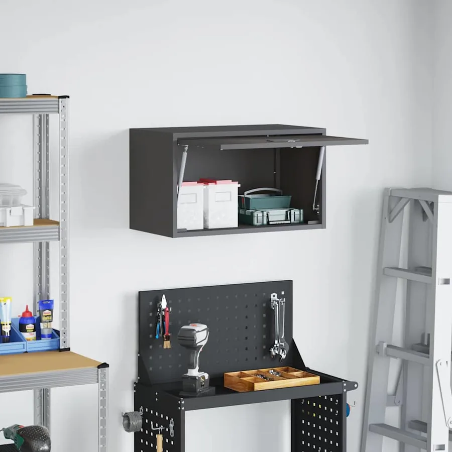 Armoire murale pour garage Noir 60 x 33 x 35 cm - 4