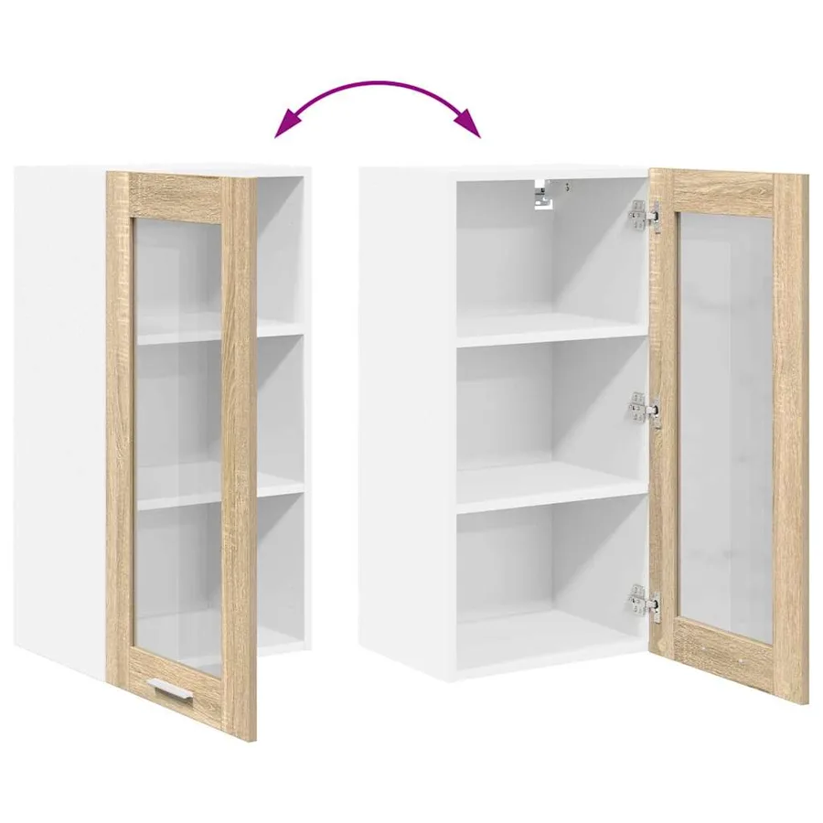Armoire suspendue avec porte 2 pcs Chêne Sonoma 40 x 31 x 80 cm - 12