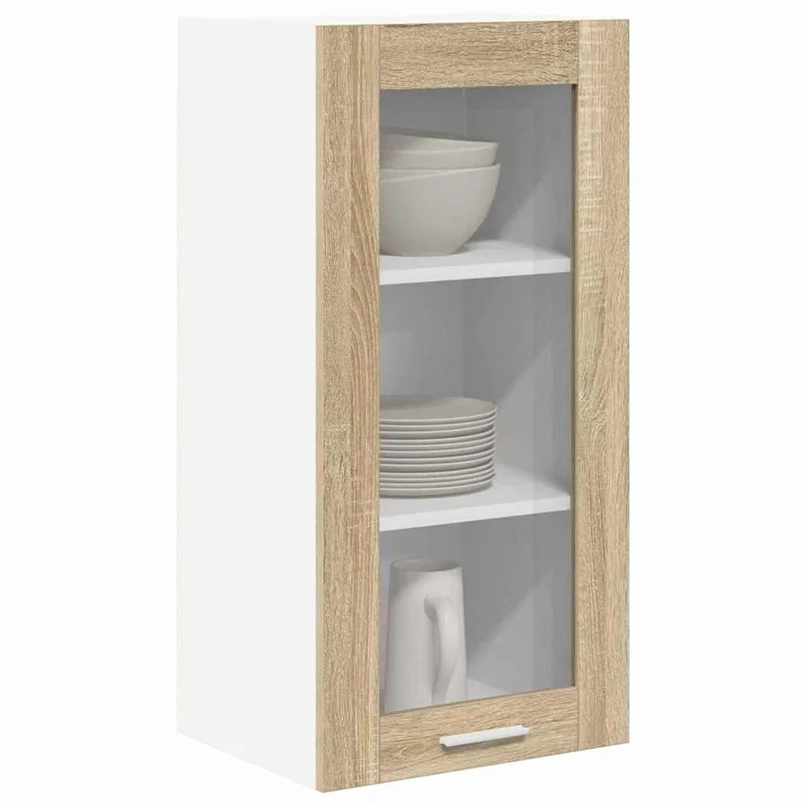 Armoire suspendue avec porte 2 pcs Chêne Sonoma 40 x 31 x 80 cm - 3