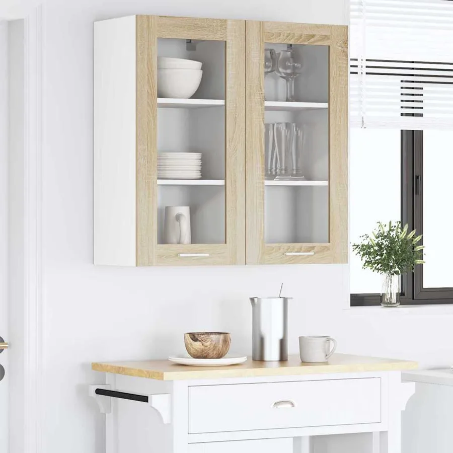 Armoire suspendue avec porte 2 pcs Chêne Sonoma 40 x 31 x 80 cm - 4