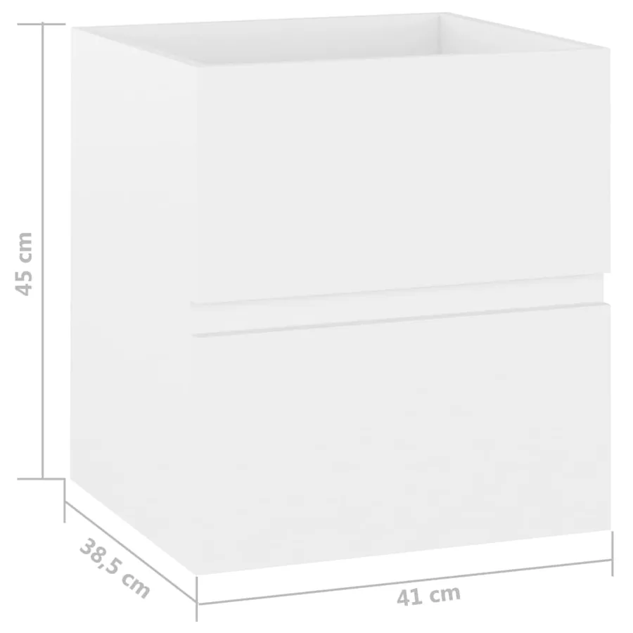 Armoire d'évier Blanc 41x38,5x45 cm Bois d’ingénierie - 7