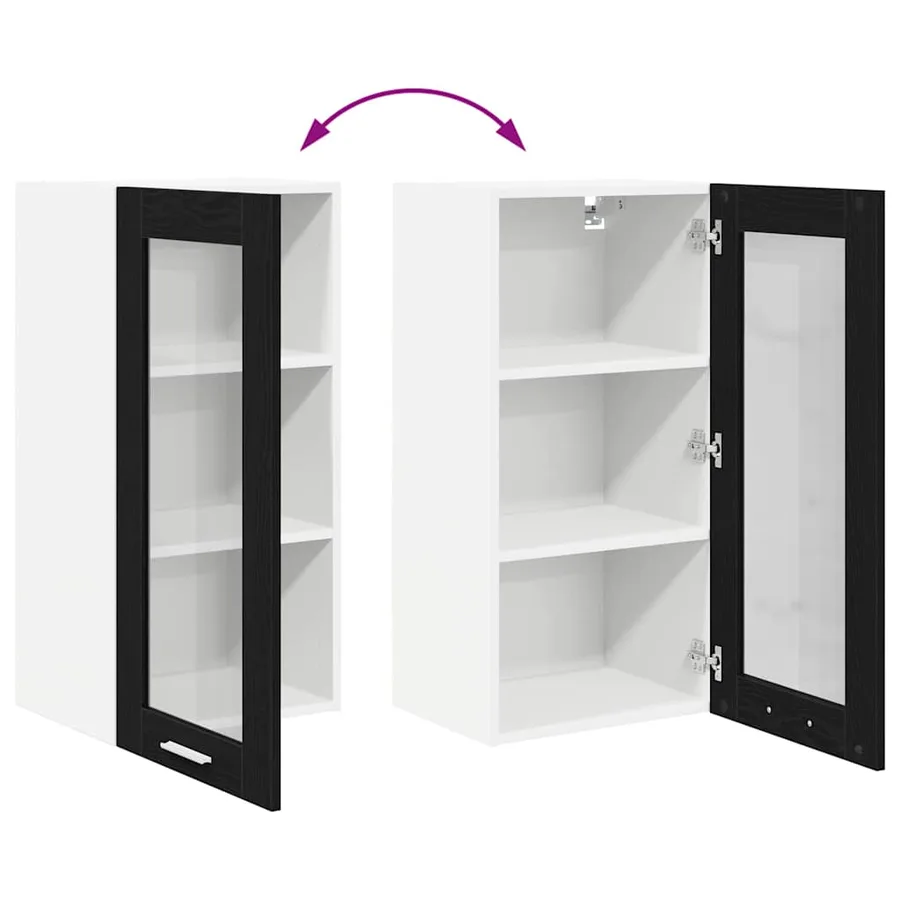 Armoire suspendue avec porte 2 pcs Chêne noir 40 x 31 x 80 cm - 12