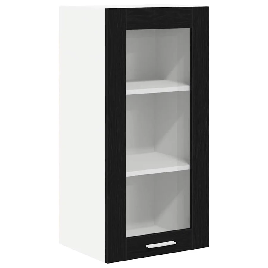 Armoire suspendue avec porte 2 pcs Chêne noir 40 x 31 x 80 cm - 6