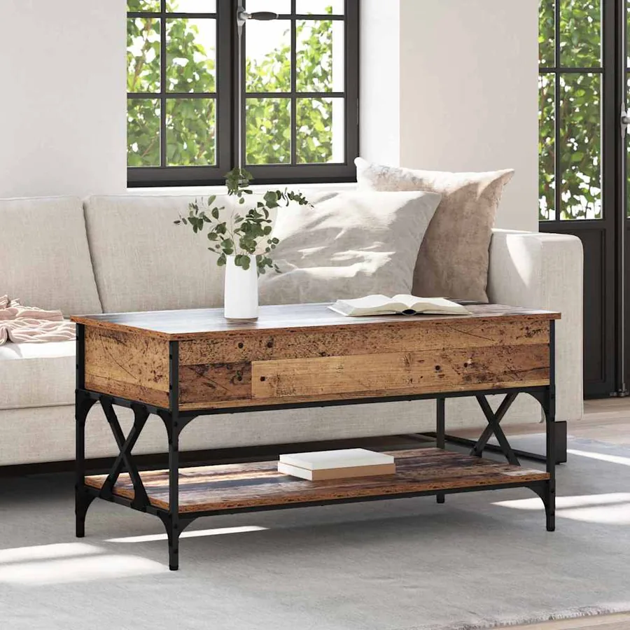 Table basse Bois Ancien 100 x 50 x 50 cm Bois d'ingénierie