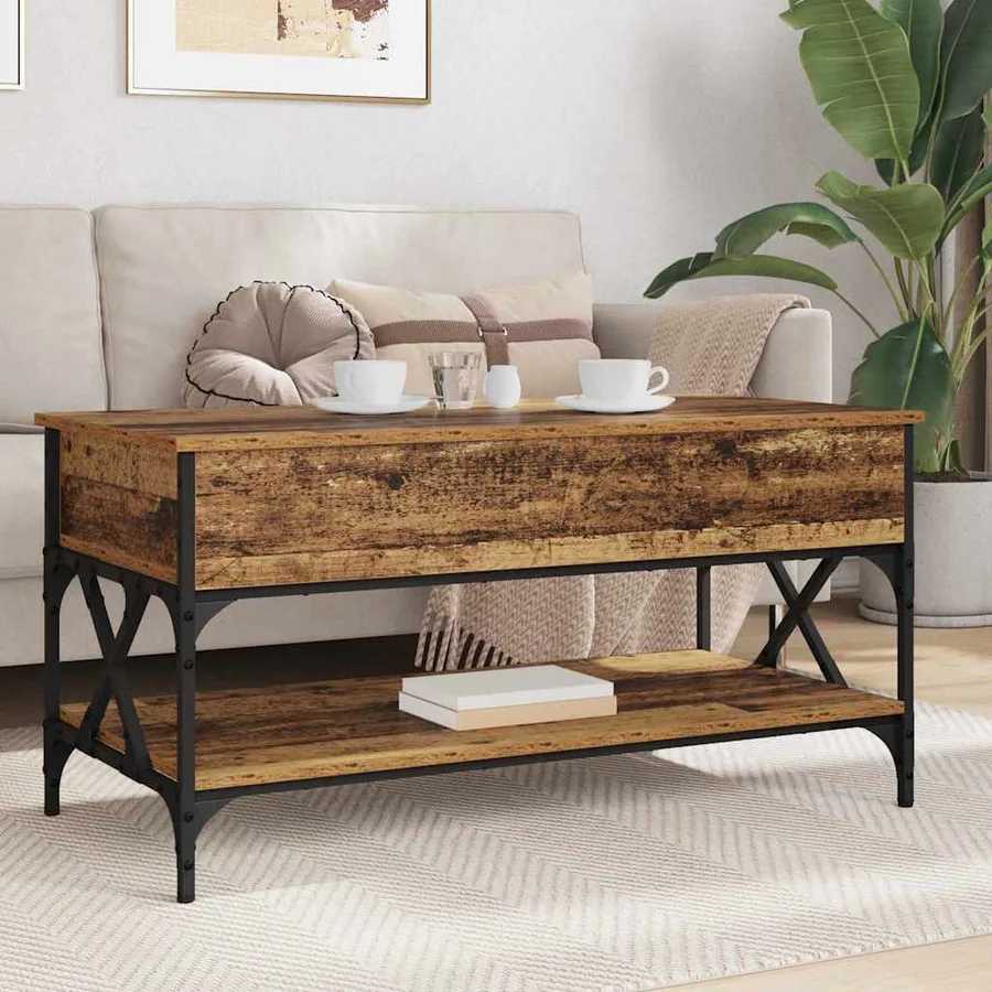 Table basse Bois Ancien 100 x 50 x 50 cm Bois d'ingénierie - 4
