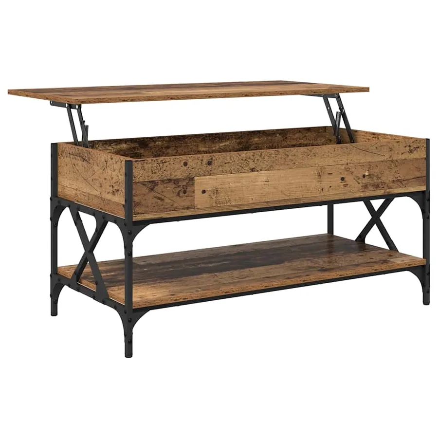Table basse Bois Ancien 100 x 50 x 50 cm Bois d'ingénierie - 5
