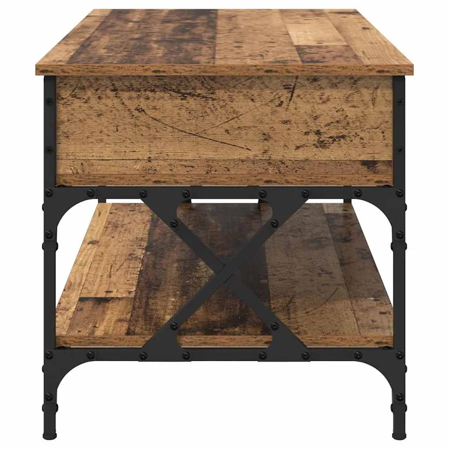 Table basse Bois Ancien 100 x 50 x 50 cm Bois d'ingénierie - 7