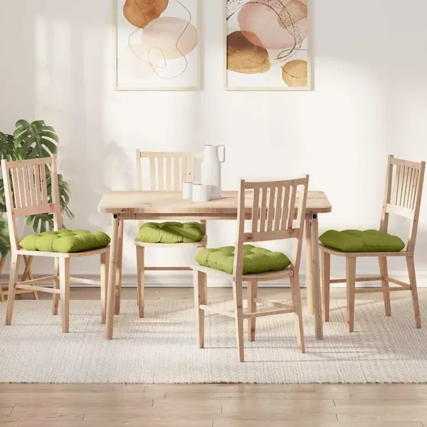 Coussins de siège 4 pcs Vert clair 45 x 45 x 12 cm tissu