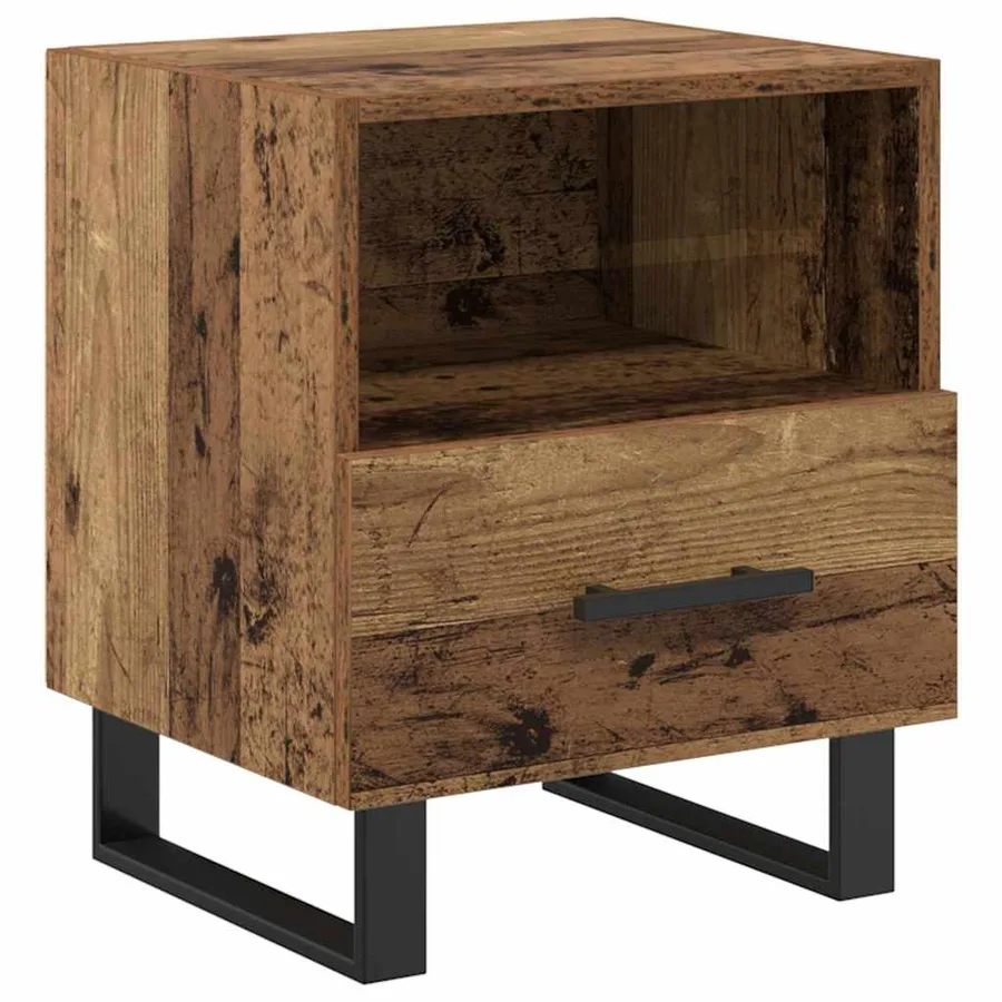 Cabinet de chevet avec tiroir Bois ancien 40 x 35 x 47,5 cm - 2
