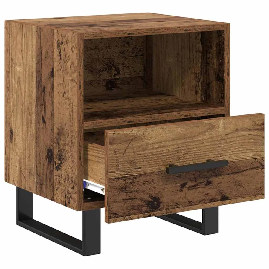 Cabinet de chevet avec tiroir Bois ancien 40 x 35 x 47,5 cm - 5