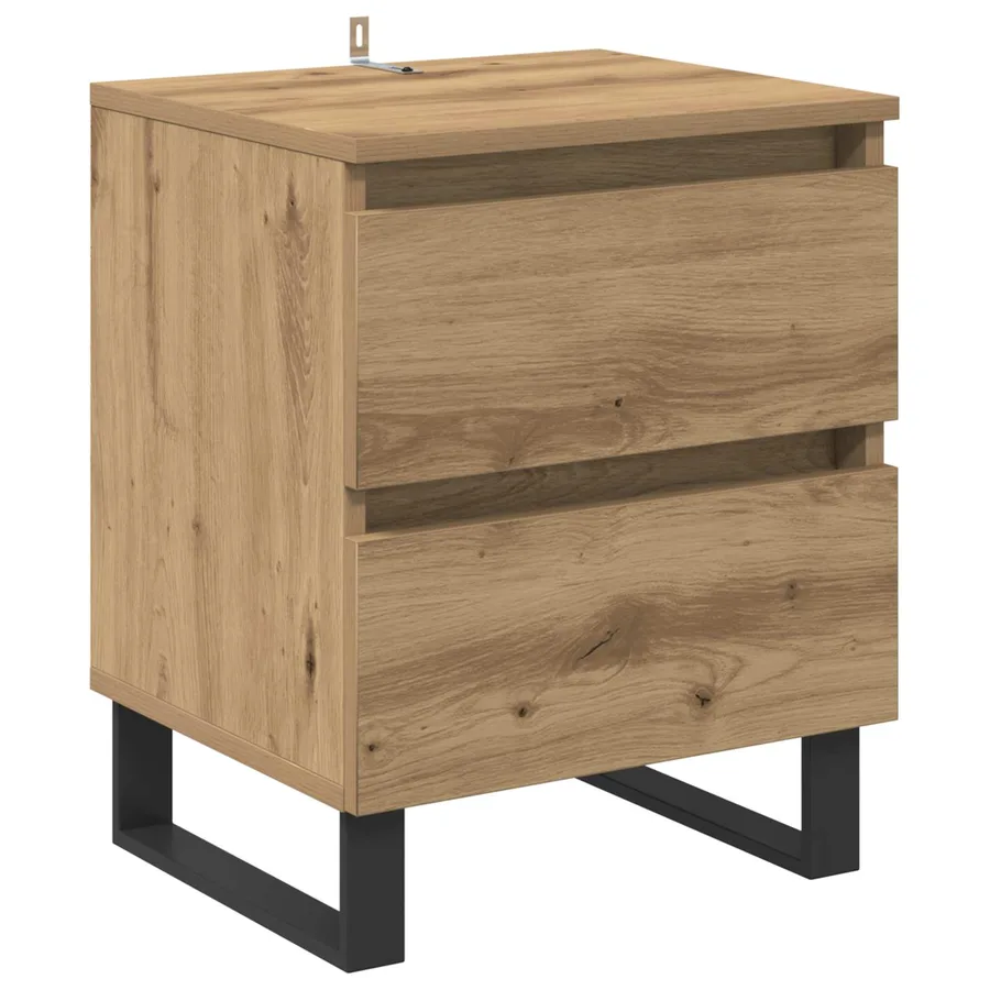 Cabinet de chevet 2 pc Chêne artisanal 40 x 35 x 50 cm - 6