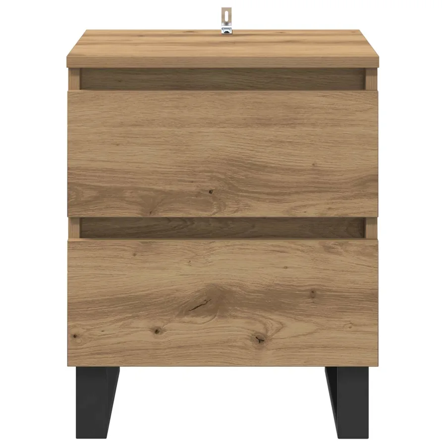 Cabinet de chevet 2 pc Chêne artisanal 40 x 35 x 50 cm - 7