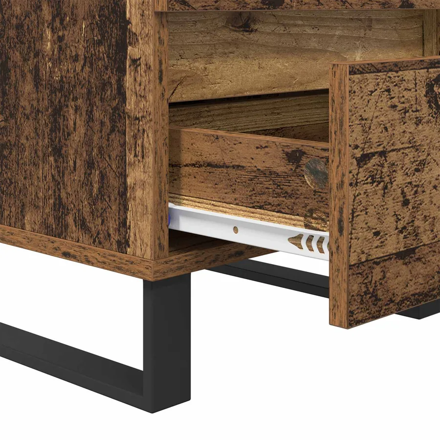 Cabinet de chevet avec tiroir 2 pcs Bois ancien 40 x 35 x 50 cm - 10