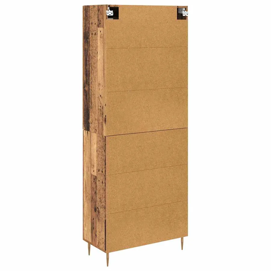 Haut Armoire 2 pcs Bois ancien Bois d'ingénierie - 10