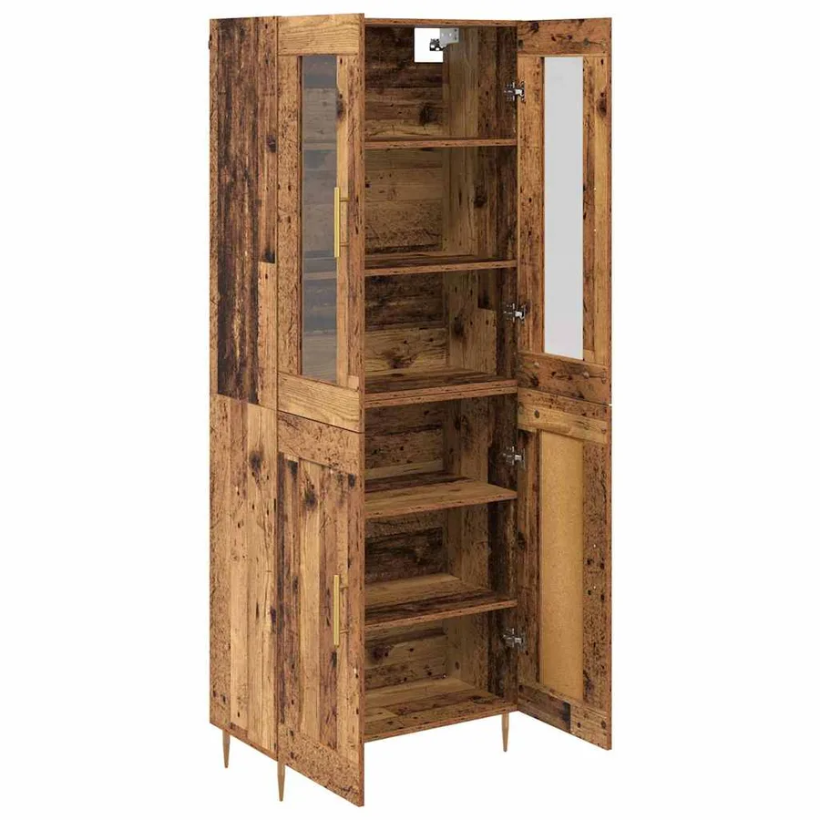 Haut Armoire 2 pcs Bois ancien Bois d'ingénierie - 5