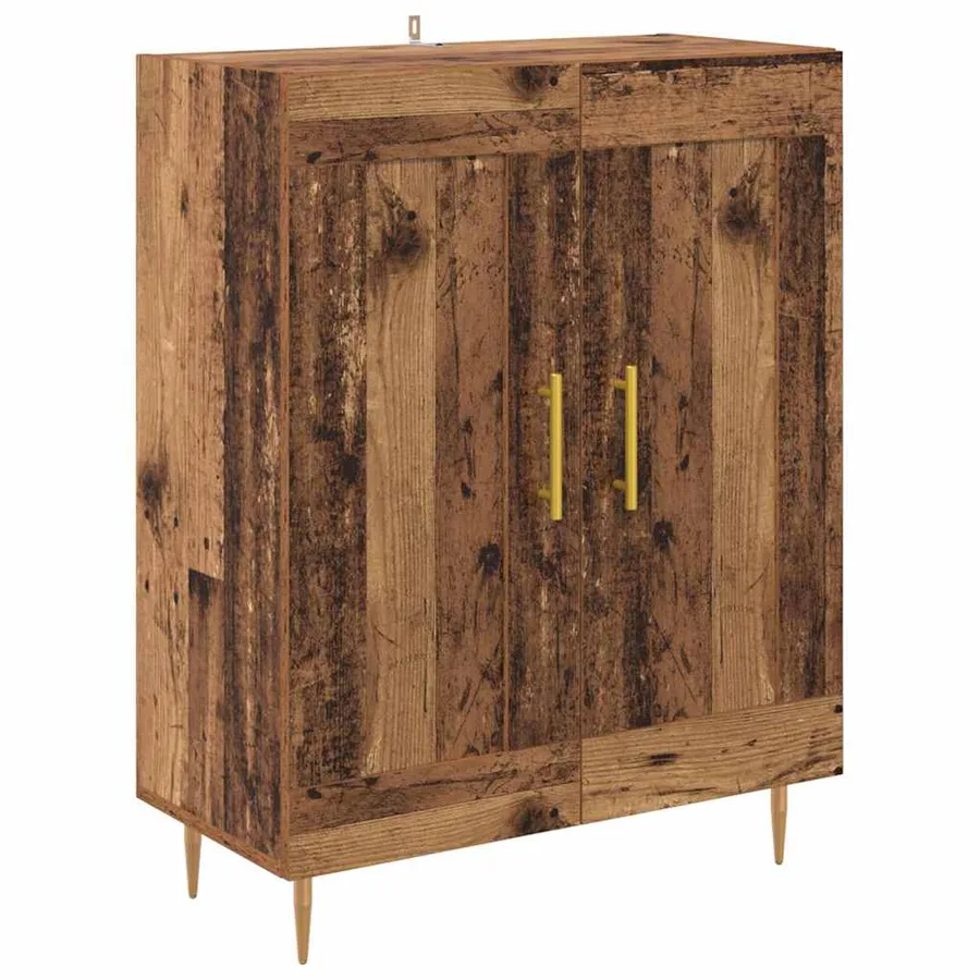 Haut Armoire 2 pcs Bois ancien Bois d'ingénierie - 6