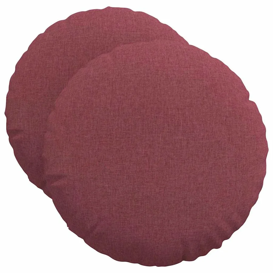 Coussins de siège 2 pcs Bordeaux Ø50 x 19 cm tissu - 2