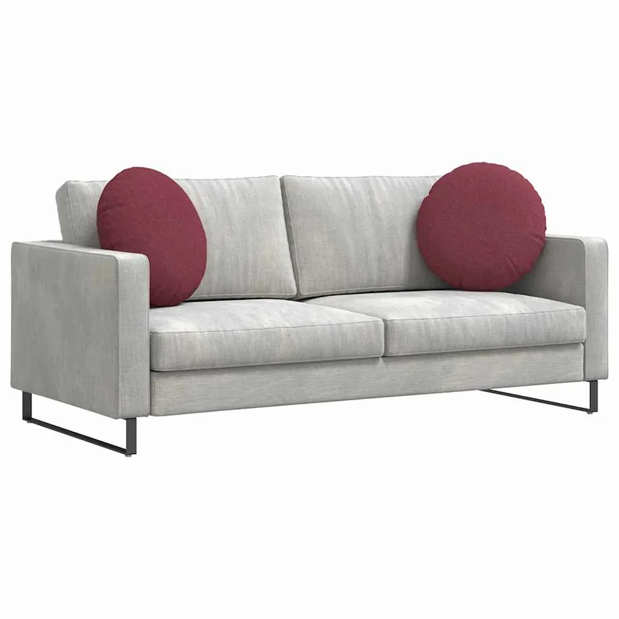 Coussins de siège 2 pcs Bordeaux Ø50 x 19 cm tissu - 3