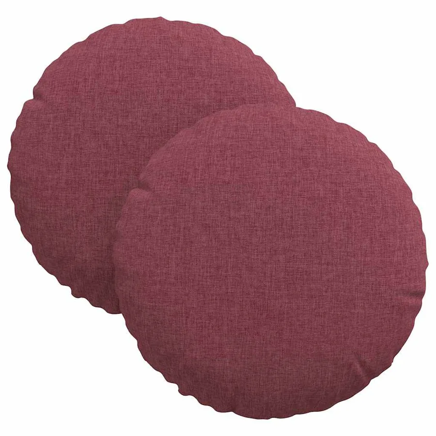 Coussins de siège 2 pcs Bordeaux Ø30 x 13 cm tissu - 2