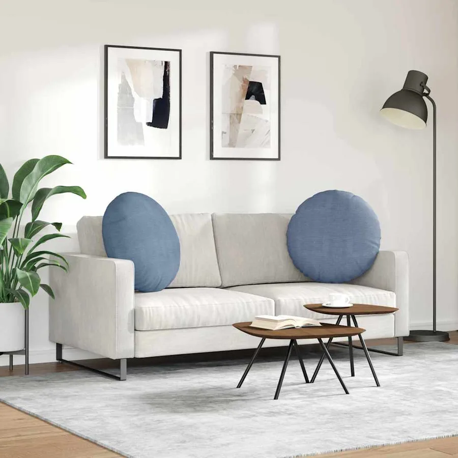 Coussins de siège 2 pcs Bleu Ø60 x 21 cm - 4