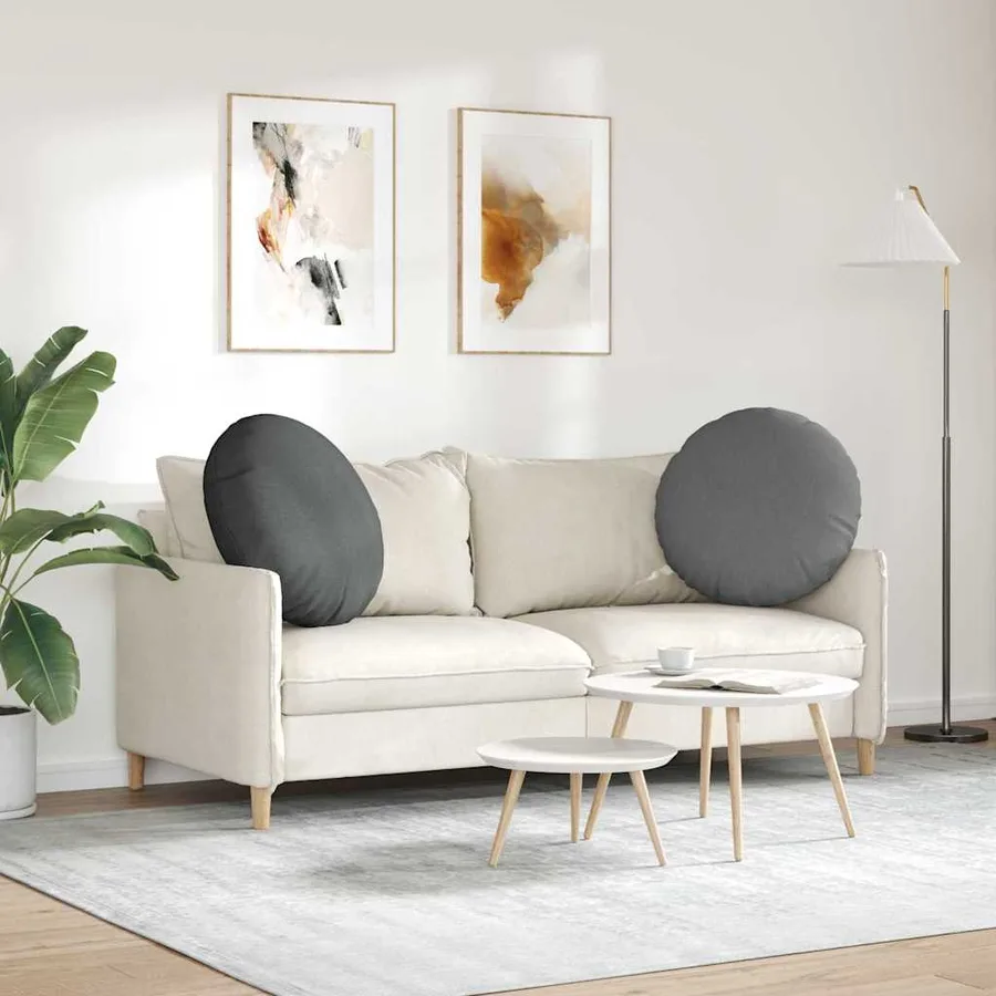 Coussins de siège 2 pcs Gris foncé Ø80 x 29 cm tissu - 4