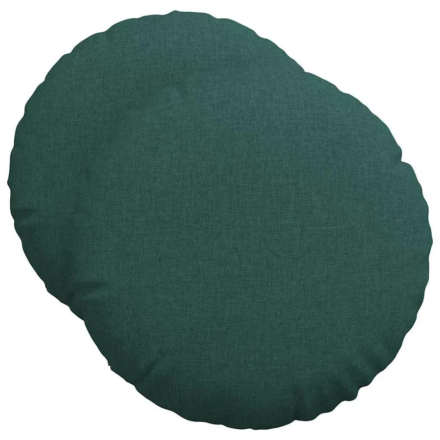 Coussins de siège 2 pcs Vert foncé Ø50 x 19 cm tissu - 2