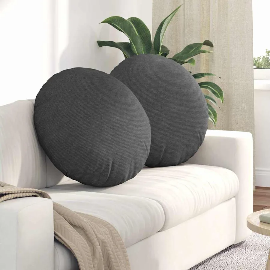 Coussins de siège 2 pcs Gris foncé Ø60 x 21 cm