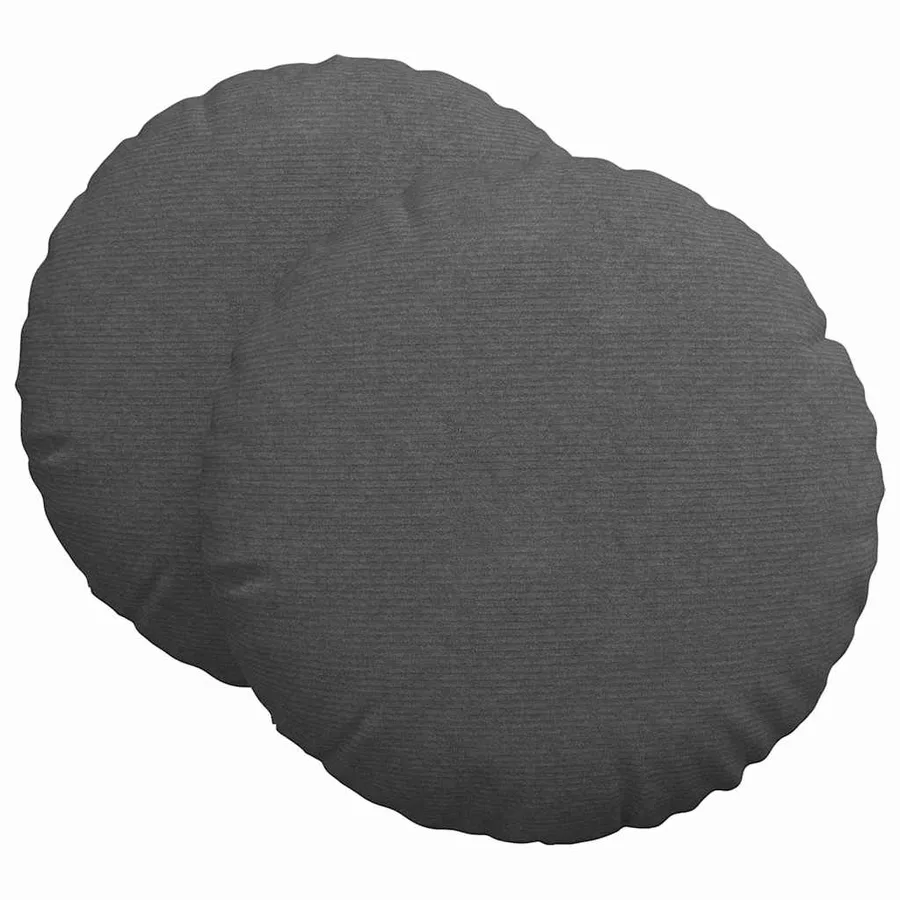 Coussins de siège 2 pcs Gris foncé Ø60 x 21 cm - 2