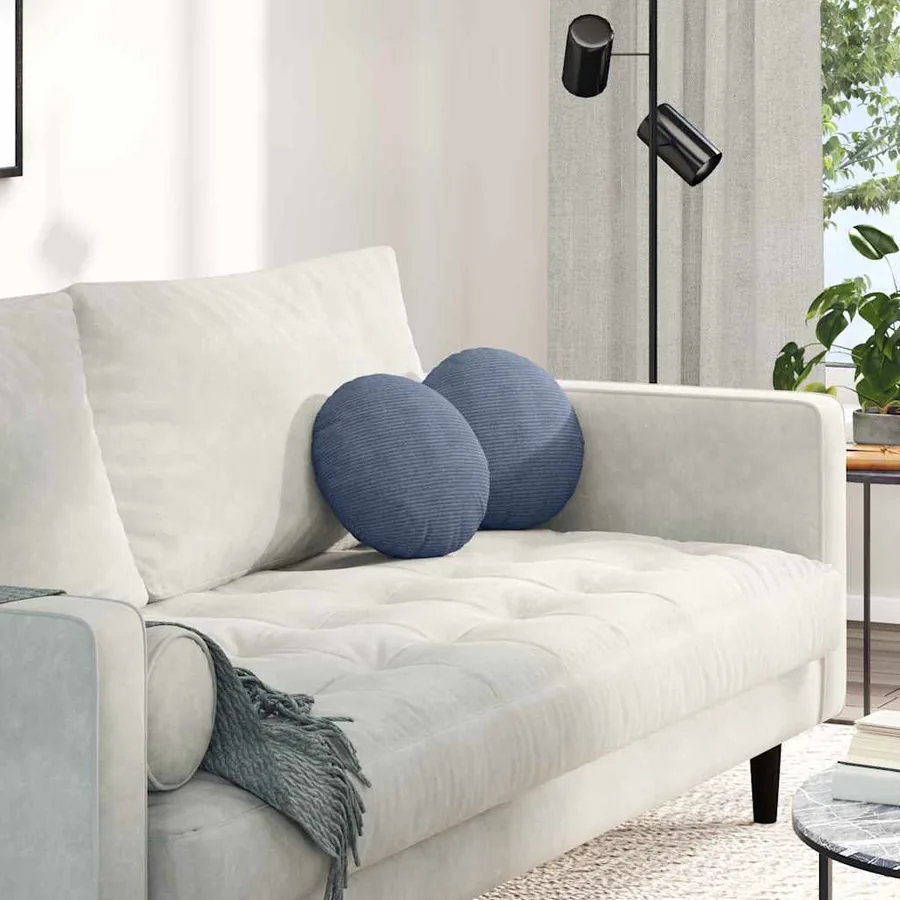 Coussins de siège 2 pcs Bleu Ø30 x 13 cm