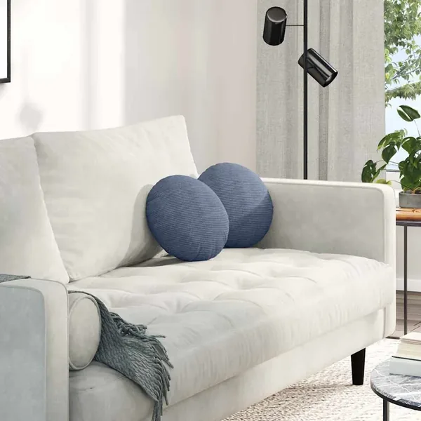 Coussins de siège 2 pcs Bleu Ø30 x 13 cm