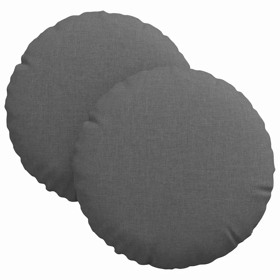 Coussins de siège 2 pcs Gris foncé Ø30 x 13 cm tissu - 2